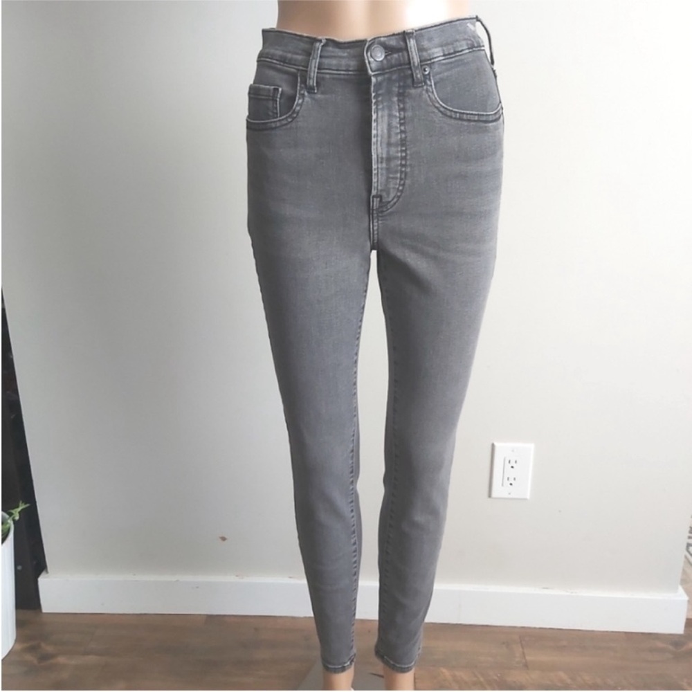 Everlane skinny jeans gray high rise tall